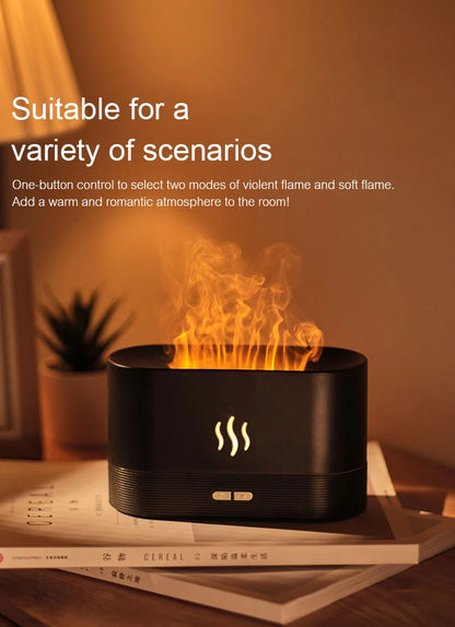 🌿 Kinscoter 180ml Flame Aroma Diffuser & Ultrasonic Humidifier