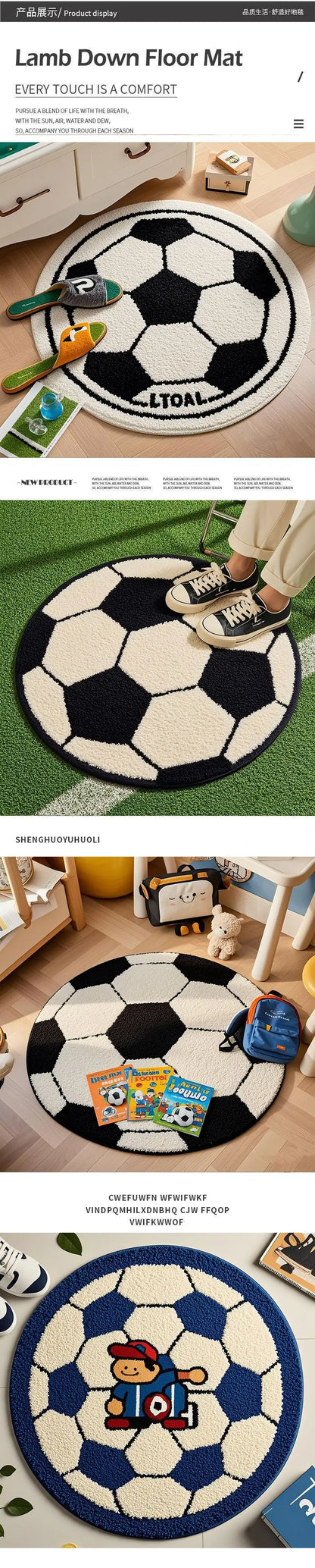 ⚽ VIKAMA Round Football Soft Rug