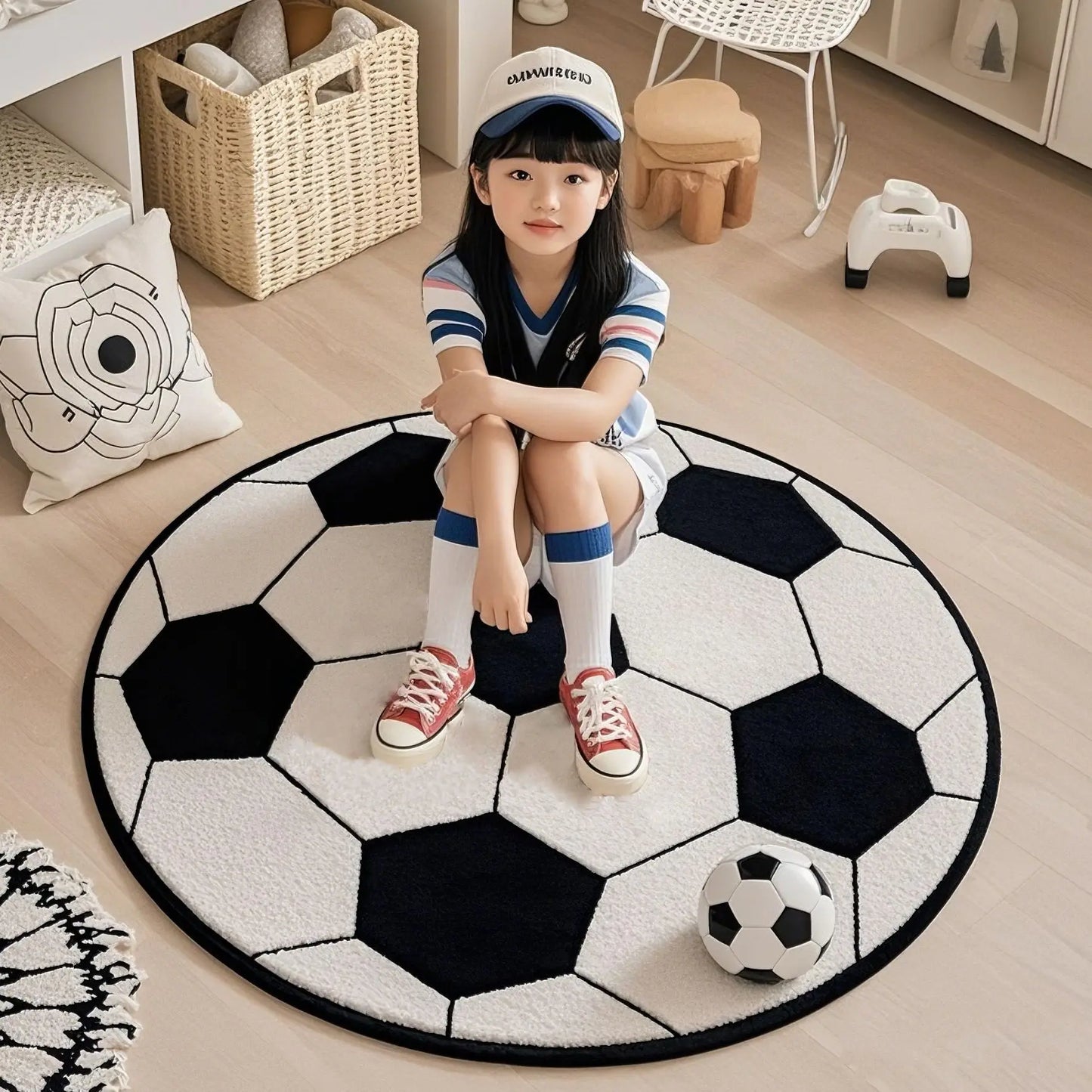 ⚽ VIKAMA Round Football Soft Rug