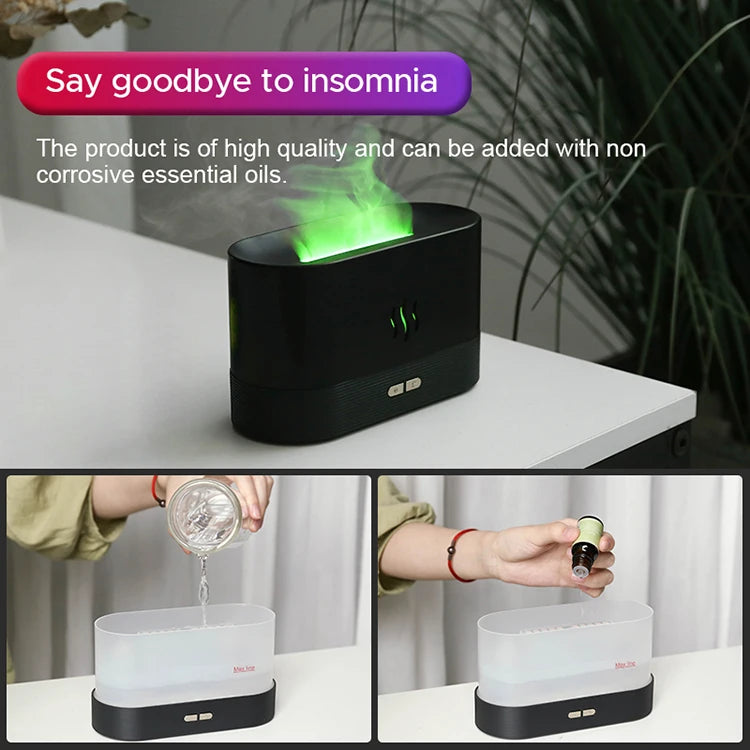🌿 Kinscoter 180ml Flame Aroma Diffuser & Ultrasonic Humidifier