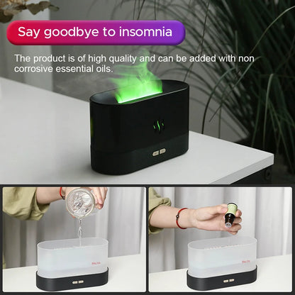 🌿 Kinscoter 180ml Flame Aroma Diffuser & Ultrasonic Humidifier