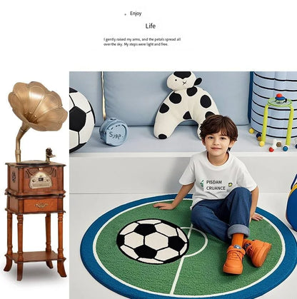 ⚽ VIKAMA Round Football Soft Rug