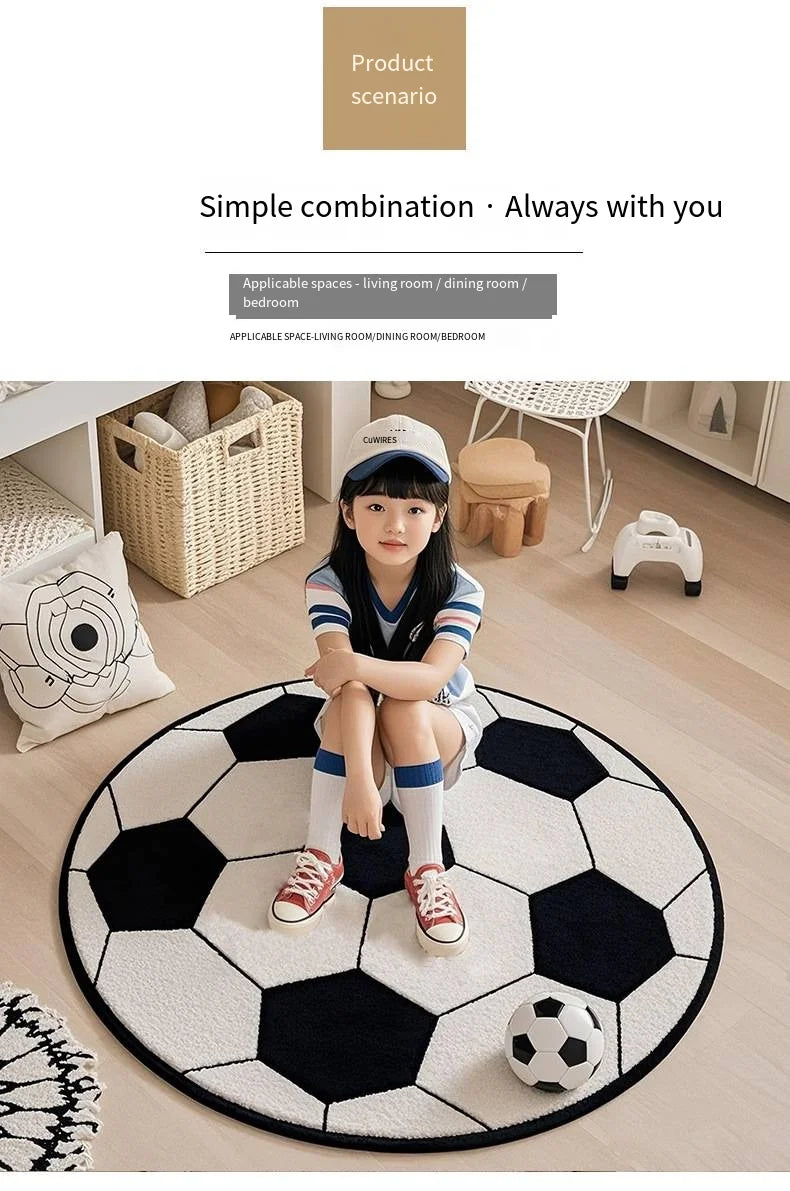 ⚽ VIKAMA Round Football Soft Rug